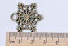 10 pcs Antique Bronze Snowflake Charms Thick Pendants 24x27mm A2362