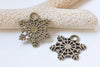 10 pcs Antique Bronze Snowflake Charms Thick Pendants 24x27mm A2362