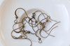 Antique Bronze Earwire Flat Fish Ball End Hook Findings Set of 100 A2992