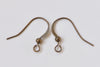 Antique Bronze Earwire Flat Fish Ball End Hook Findings Set of 100 A2992