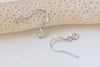 Silvery Gray Earwire Flat Fish Ball End Hook Findings Set of 100 A4006