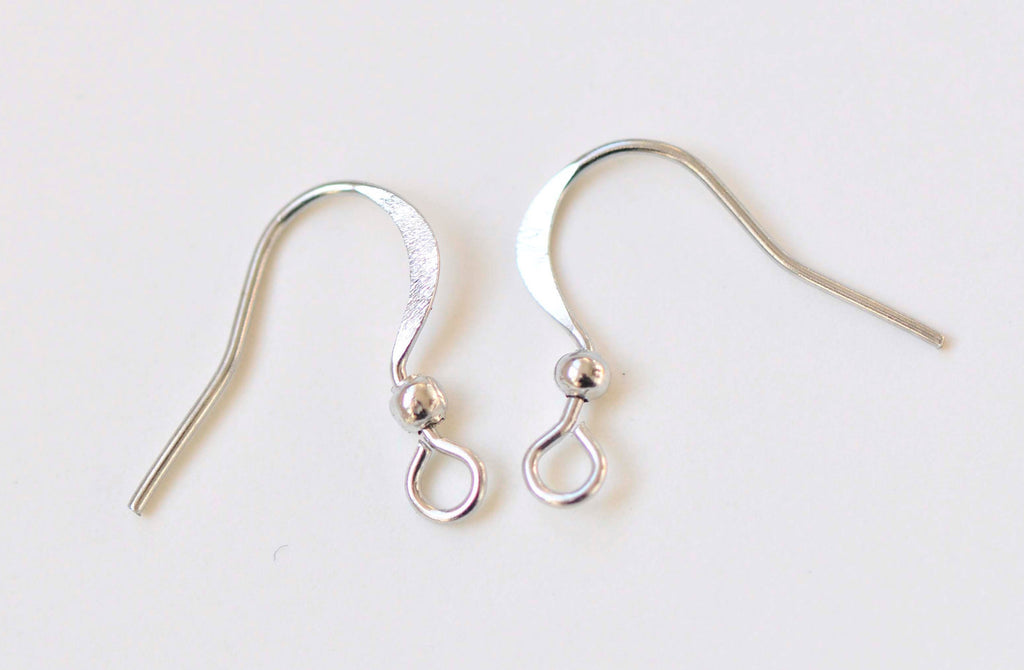 Silvery Gray Earwire Flat Fish Ball End Hook Findings Set of 100 A4006
