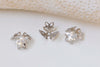 Three Petal Filigree Leaf Bead Caps Silvery Gray 9mm Set of 100 A3969