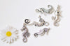 Antique Silver Seahorse Charms Mixed Style Set of 5 A1526