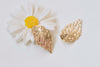10 pcs 24K Champagne Gold Plated Curved Leaf Charms 10x17mm A2983