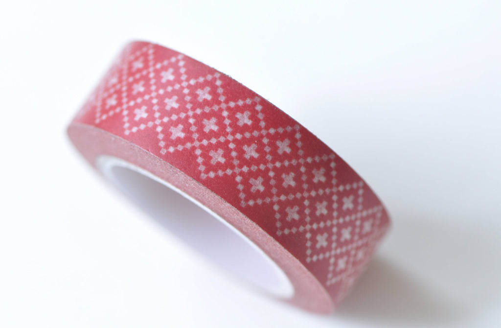 Red Self-Adhesive Washi Tape 15mm Wide x 10M Roll A13268