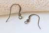 Antique Bronze Earwire Flat Fish Ball End Hook Findings Set of 100 A2992