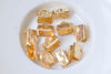 10 pcs 24K Champagne Gold Ribbon Ends Fasteners Clasps 8mm A652