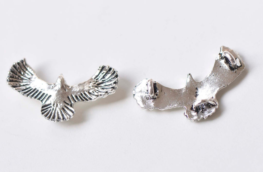Flying Bird Connector Antique Silver Eagle Hawk Pendants Set of 10 A881