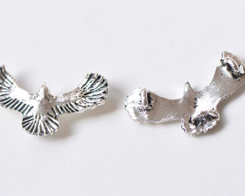 Flying Bird Connector Antique Silver Eagle Hawk Pendants Set of 10 A881