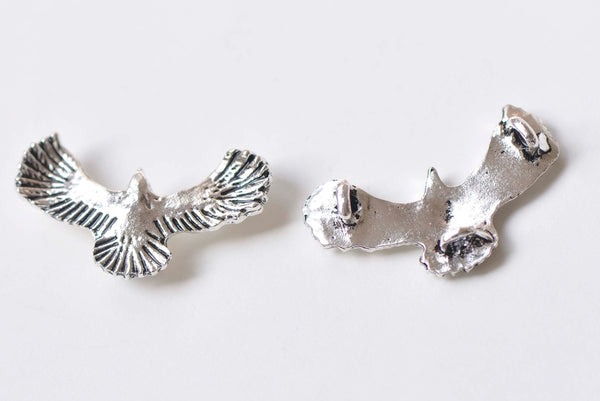 Flying Bird Connector Antique Silver Eagle Hawk Pendants Set of 10 A881