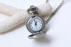 Antique Bronze Rose Flower Small Pocket Watch Necklace 27mm/47mm