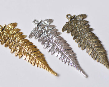 10 pcs Tree Leaf Charms Pendant 22x58mm Antique Bronze/Silver/Gold