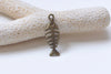 10 pcs Antique Bronze Filigree Fish Bone Pendants Charms 9x25mm A6055