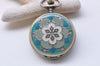 1 PC Antique Bronze Enamel Flower Large Pocket Watch Necklace 47mm