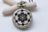 1 PC Antique Bronze Enamel Flower Large Pocket Watch Necklace 47mm