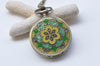 1 PC Antique Bronze Enamel Flower Large Pocket Watch Necklace 47mm