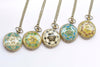 1 PC Antique Bronze Enamel Flower Large Pocket Watch Necklace 47mm