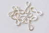 10 pcs Shiny Silver Figure 8 Connector Charms 8x24mm A4751