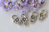 10 pcs Antique Silver Flower Lobster Clasps 11x24mm A2356