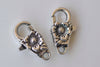 10 pcs Antique Silver Flower Lobster Clasps 11x24mm A2356