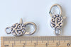 10 pcs Antique Silver Swirly Lobster Clasps 13x30mm A4632