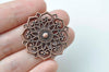 10 pcs Antique Bronze/Silver/Copper Flower Charms Pendants 31.5mm