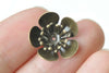 10 pcs Antique Bronze Brass 3D Plum Flower Bead Caps Findings A2199