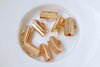 10 pcs 24K Champagne Gold Ribbon Ends Fasteners Clasps 10mm A3150