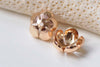 20 pcs Raw Brass Plum Flower Bead Cap Embellishments 6x13mm A6862