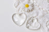 20 pcs of Crystal Glass Cabochon Heart Shaped Cameo 24x25mm A3052