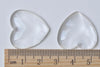 20 pcs of Crystal Glass Cabochon Heart Shaped Cameo 24x25mm A3052