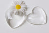 20 pcs of Crystal Glass Cabochon Heart Shaped Cameo 24x25mm A3052