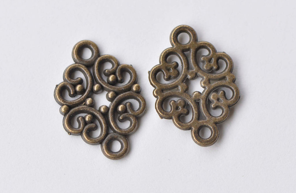 Antique Bronze Filigree Connector 13x20mm Set of 30 A5793