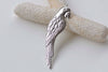 10 pcs Shiny Silver Huge Parrot Pendant Charms 15x55mm A1382