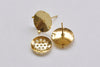 10 Pairs Gold Perforated Sieve Earring Post A6185