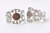 10 pcs Platinum Adjustable Filigree Flower Ring Bases 8mm Pad A1678