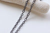 16ft (5m) of Gunmetal Black Oval Link Cable Chain 3x4mm A1043