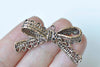 10 pcs Antique Gold Lace Bow Tie Knot Connectors Pendants A3097