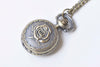 Antique Bronze Rose Flower Small Pocket Watch Necklace 27mm/47mm