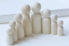 One Set of 8 Unfinished Solid Wood Peg Toy People Family Doll A1704