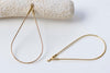 20 pcs Gold Earwire Teardrop Earring Hoops 23x45mm A6198