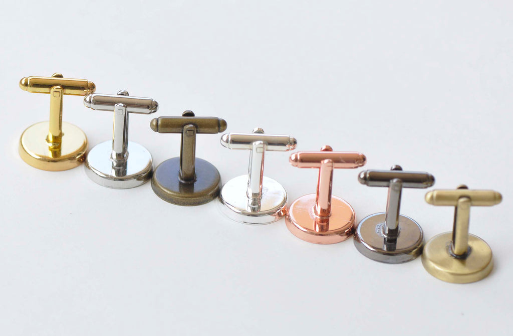 10 pcs Deep Well Cuff Links Cufflinks 16mm Bezel Setting