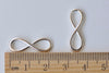 10 pcs Shiny Silver Figure 8 Connector Charms 8x24mm A4751