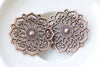 10 pcs Antique Bronze/Silver/Copper Flower Charms Pendants 31.5mm