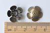10 pcs Antique Bronze Brass 3D Plum Flower Bead Caps Findings A2199