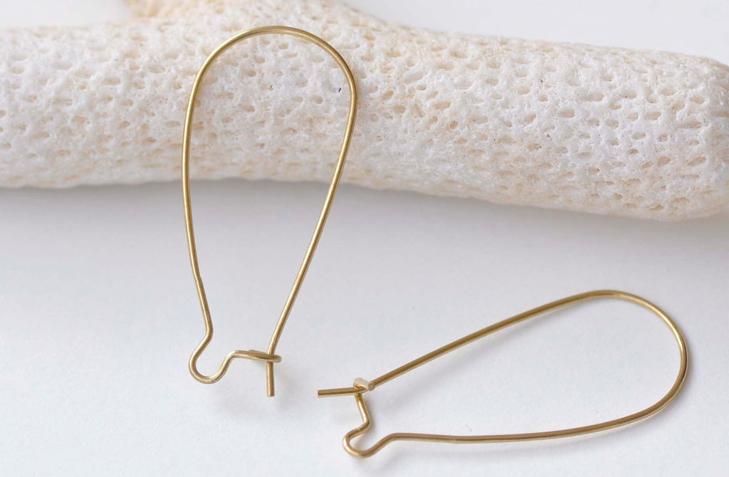 50 pcs Raw Brass Kidney Earwire Earring Components