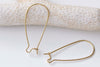 50 pcs Raw Brass Kidney Earwire Earring Components