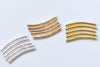 20 pcs Brass Textured Curved Twist Tubes Silver/Gold/Light Gold