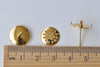 10 Pairs Gold Perforated Sieve Earring Post A6185
